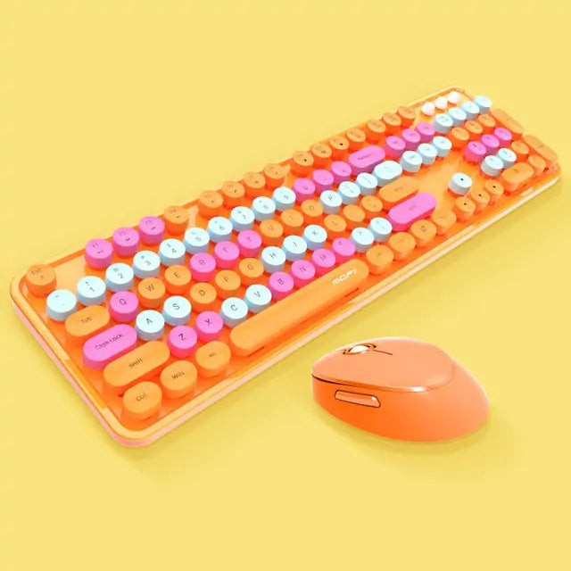 Wireless Round Keycap Keyboard Set