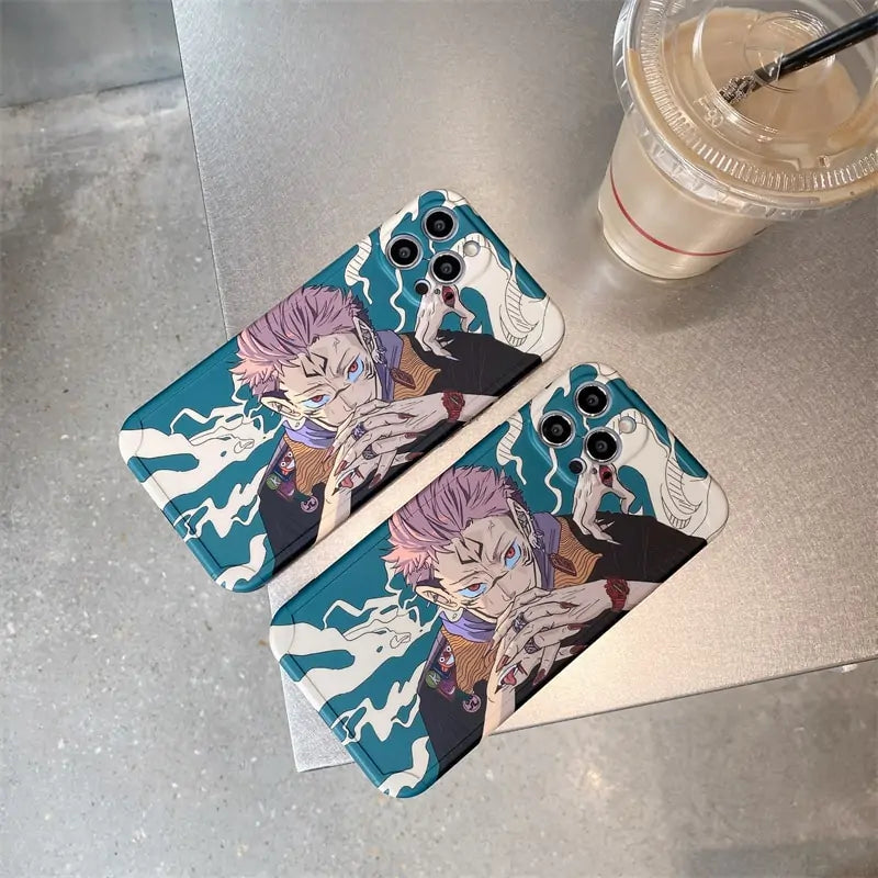 Cartoon Anime Jujutsu Kaisen Phone Case For IPhone 14 13 12 11 Pro X Xs Max XR Cute Soft Cover