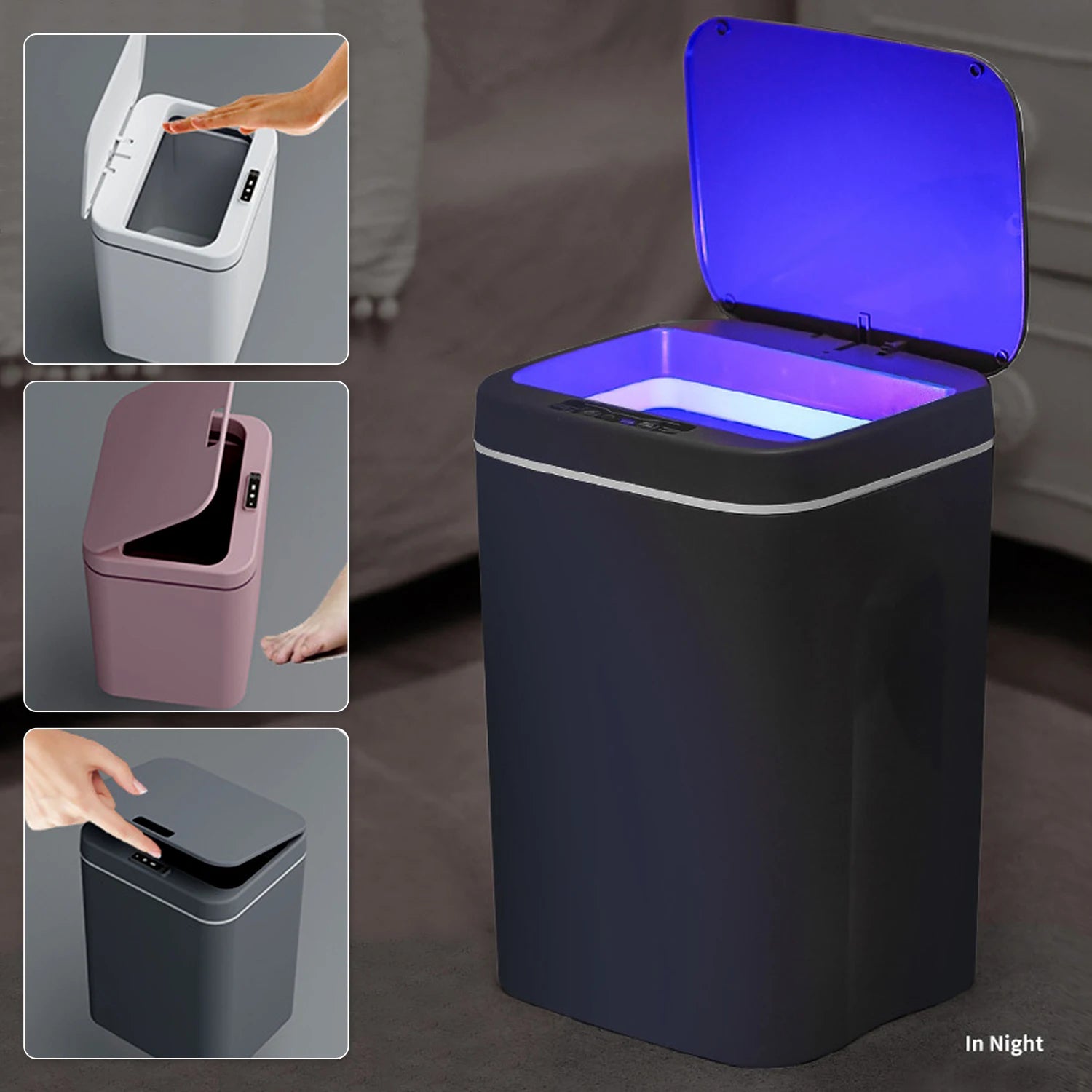 Intelligent Induction Trash Can Automatic Smart Waste Bin Bathroom Dustbin Home Living Room Kitchen Garbage Bin Storage