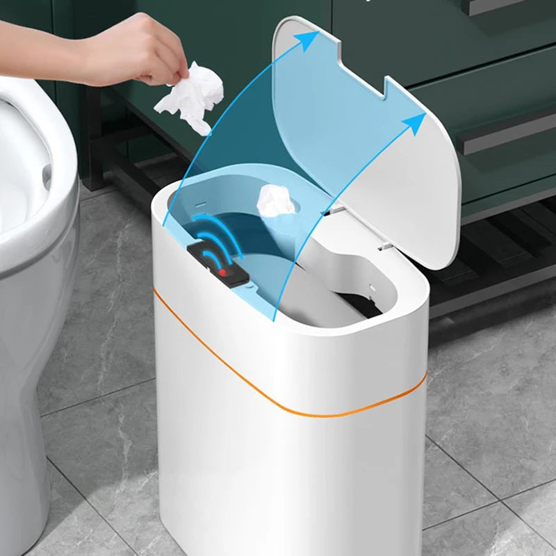 Automatic Sensor Trash Can Toilet Kitchen Dumpster Smart Bathroom Household Waterproof Induction Garbage Bin Bucket Wastebasket