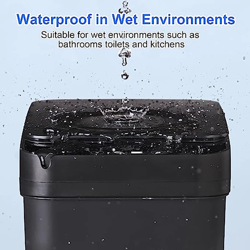 12L Smart Trash Can Waterproof Automatic Sensor Garbage Can For Bathroom Kitchen Garbage Living Room Recycle Bins Smart Home