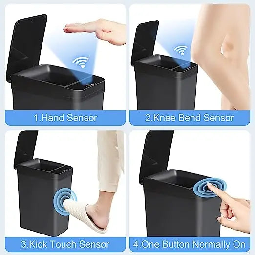 12L Smart Trash Can Waterproof Automatic Sensor Garbage Can For Bathroom Kitchen Garbage Living Room Recycle Bins Smart Home