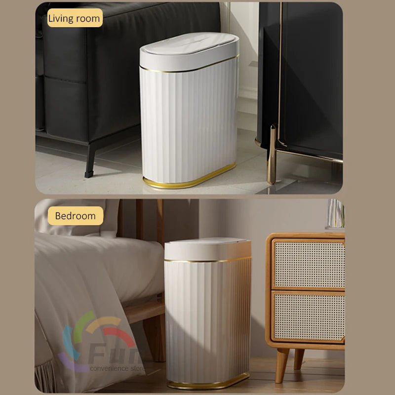 Automatic Sensor Trash Can Toilet Kitchen Dumpster Smart Bathroom Household Waterproof Induction Garbage Bin Bucket Wastebasket