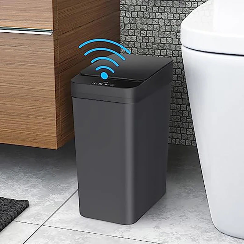 12L Smart Trash Can Waterproof Automatic Sensor Garbage Can For Bathroom Kitchen Garbage Living Room Recycle Bins Smart Home