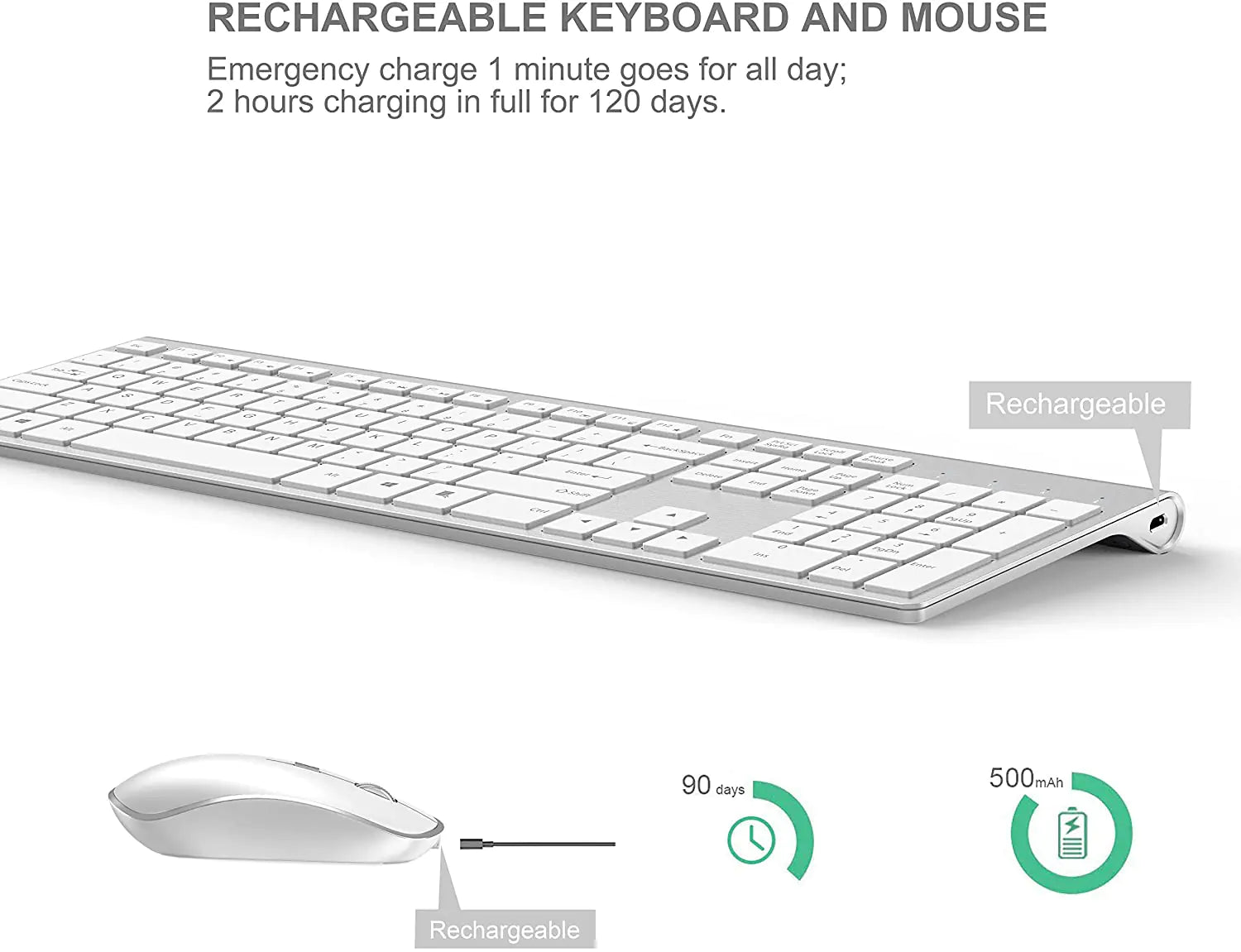 Rechargeable Wireless Keyboard And Mouse